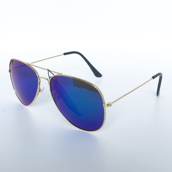 Men's Foster Grant Gold Metal Mirrored Sunglasses - Picture 3 of 8